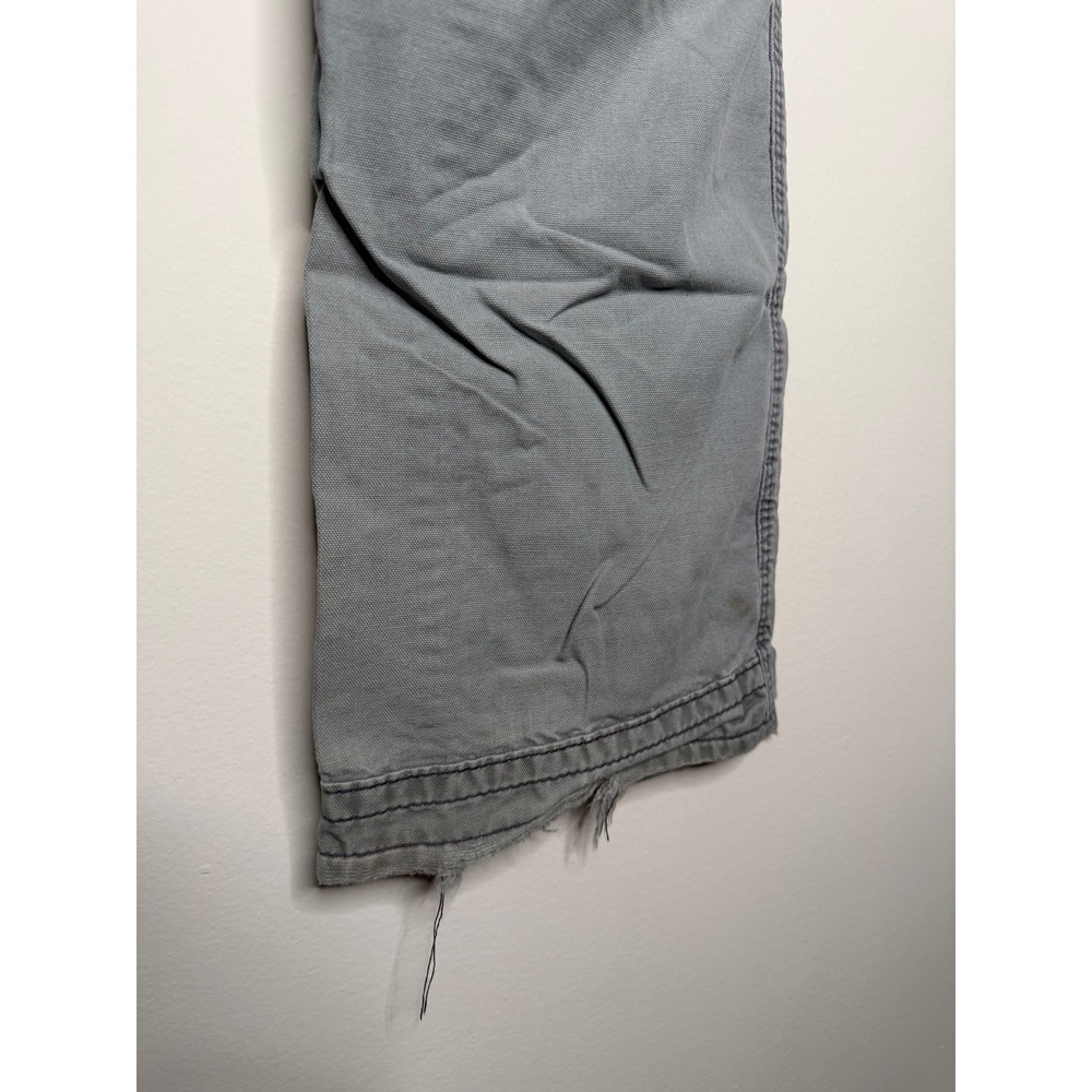 Ariat Work M4 Low Rise Boot Cut Grey Canvas Pants Distressed Faded Mens 34X30 - Picture 10 of 13